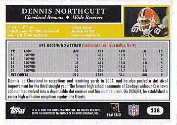 2005 Topps 1st Edition #238 Dennis Northcutt Back