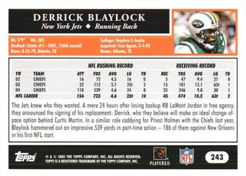 2005 Topps 1st Edition #243 Derrick Blaylock Back