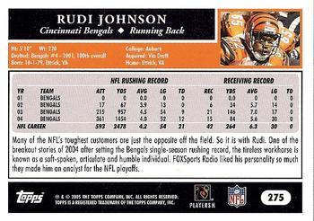 2005 Topps 1st Edition #275 Rudi Johnson Back