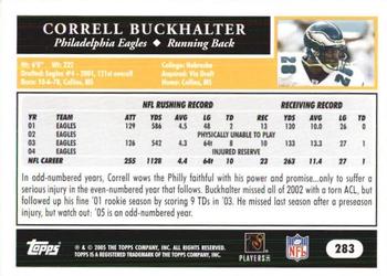 2005 Topps 1st Edition #283 Correll Buckhalter Back