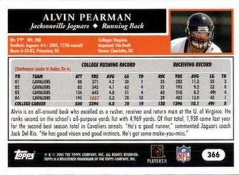 2005 Topps 1st Edition #366 Alvin Pearman Back