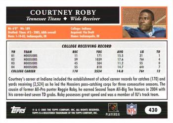 2005 Topps 1st Edition #430 Courtney Roby Back