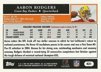 2005 Topps 1st Edition #431 Aaron Rodgers Back