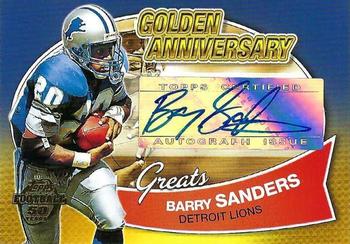 2005 Topps - Golden Anniversary Greats Autographs #GAG-BS Barry Sanders Front