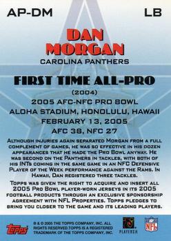 2005 Topps - Pro Bowl Jerseys #AP-DM Dan Morgan Back
