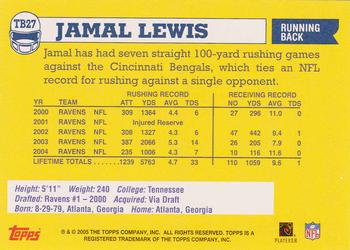 2005 Topps - Throwbacks #TB27 Jamal Lewis Back