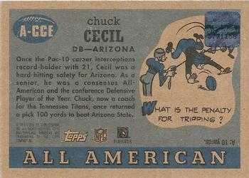 2005 Topps All American - Autographs #A-CCE Chuck Cecil Back