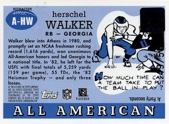 2005 Topps All American - Autographs Chrome Refractors #A-HW Herschel Walker Back
