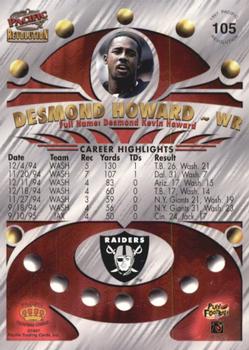 1997 Pacific Revolution #105 Desmond Howard Back