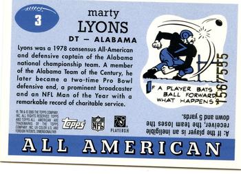 2005 Topps All American - Chrome #3 Marty Lyons Back