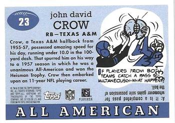 2005 Topps All American - Chrome #23 John David Crow Back