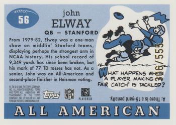 2005 Topps All American - Gold Chrome #56 John Elway Back