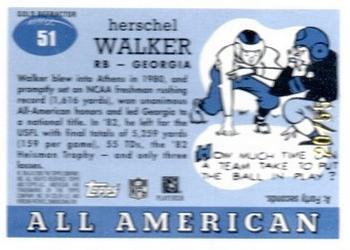 2005 Topps All American - Gold Chrome Refractor #51 Herschel Walker Back