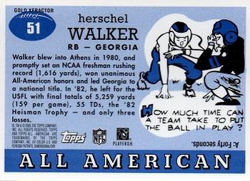 2005 Topps All American - Gold Chrome Xfractor #51 Herschel Walker Back