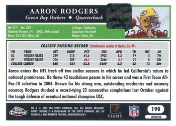 2005 Topps Chrome - Gold Xfractors #190 Aaron Rodgers Back