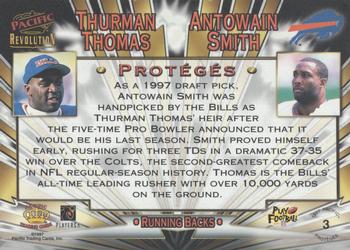 1997 Pacific Revolution - Proteges #3 Thurman Thomas / Antowain Smith Back