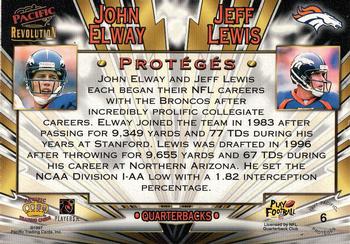 1997 Pacific Revolution - Proteges #6 John Elway / Jeff Lewis Back