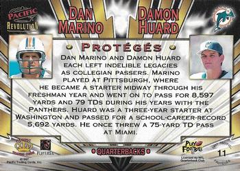 1997 Pacific Revolution - Proteges #11 Dan Marino / Damon Huard Back
