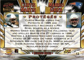 1997 Pacific Revolution - Proteges #12 Curtis Martin / Marrio Grier Back