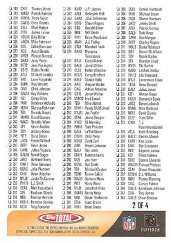 2005 Topps Total - Checklists #2 Checklist: 127-342 Back