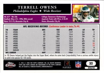 2005 Topps Chrome - Refractors #32 Terrell Owens Back