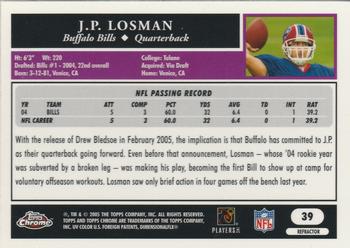 2005 Topps Chrome - Refractors #39 J.P. Losman Back