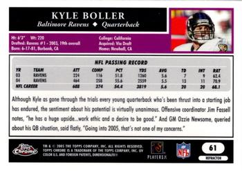 2005 Topps Chrome - Refractors #61 Kyle Boller Back
