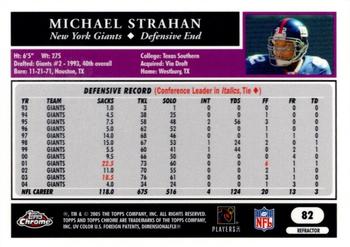2005 Topps Chrome - Refractors #82 Michael Strahan Back