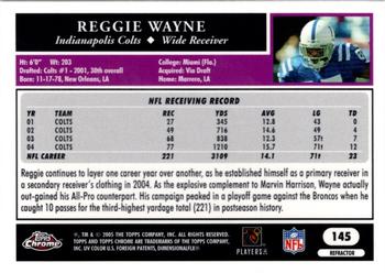 2005 Topps Chrome - Refractors #145 Reggie Wayne Back
