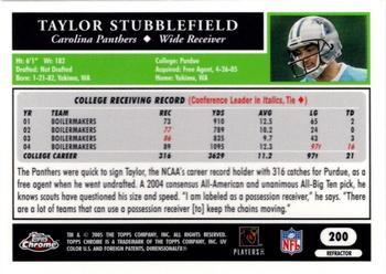 2005 Topps Chrome - Refractors #200 Taylor Stubblefield Back