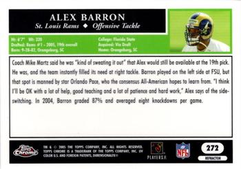 2005 Topps Chrome - Refractors #272 Alex Barron Back