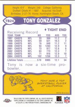 2005 Topps Chrome - Throwbacks #TB24 Tony Gonzalez Back