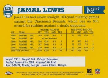 2005 Topps Chrome - Throwbacks #TB27 Jamal Lewis Back