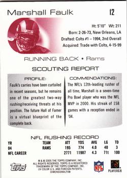 2005 Topps Draft Picks & Prospects - Chrome #12 Marshall Faulk  Back