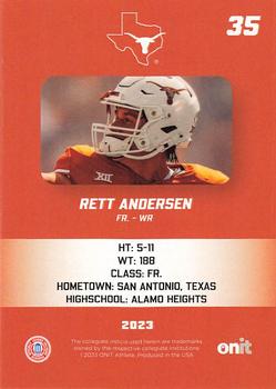 2023 ONIT Athlete Texas Longhorns #NNO Rett Anderson Back