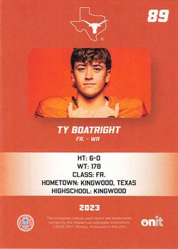 2023 ONIT Athlete Texas Longhorns #NNO Ty Boatright Back
