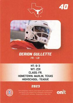 2023 ONIT Athlete Texas Longhorns #NNO Derion Gullette Back