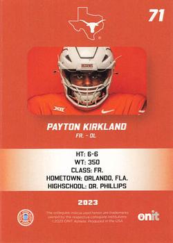 2023 ONIT Athlete Texas Longhorns #NNO Payton Kirkland Back