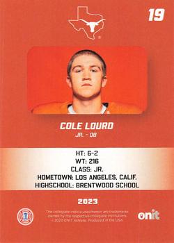 2023 ONIT Athlete Texas Longhorns #NNO Cole Lourd Back