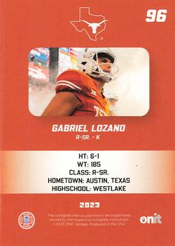 2023 ONIT Athlete Texas Longhorns #NNO Gabriel Lozano Back