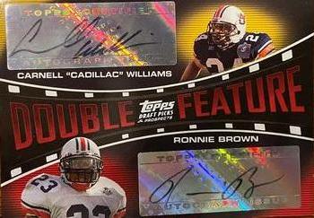 2005 Topps Draft Picks & Prospects - Double Feature Dual Autographs #DF-WB Cadillac Williams / Ronnie Brown Front