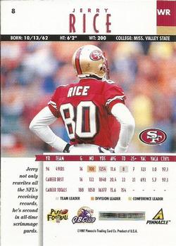 1997 Pinnacle #8 Jerry Rice Back