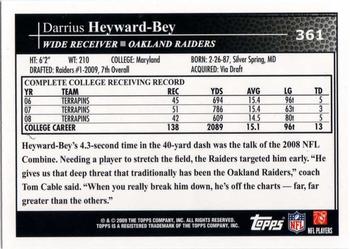 2009 Topps - Rookies (Retail) #361 Darrius Heyward-Bey Back