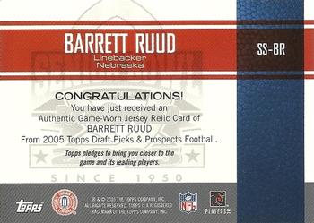 2005 Topps Draft Picks & Prospects - Senior Standout Jersey #SS-BR Barrett Ruud Back