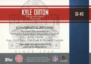 2005 Topps Draft Picks & Prospects - Senior Standout Jersey #SS-KO Kyle Orton Back