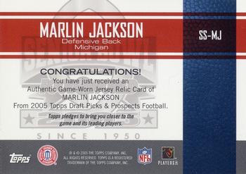 2005 Topps Draft Picks & Prospects - Senior Standout Jersey #SS-MJ Marlin Jackson Back