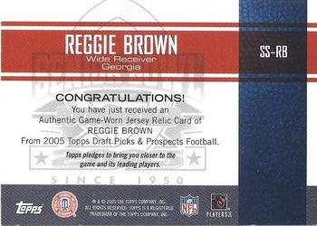 2005 Topps Draft Picks & Prospects - Senior Standout Jersey #SS-RB Reggie Brown Back