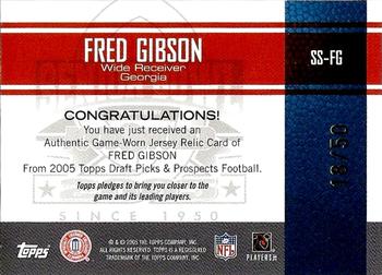 2005 Topps Draft Picks & Prospects - Senior Standout Jersey Silver #SS-FG1 Fred Gibson Back