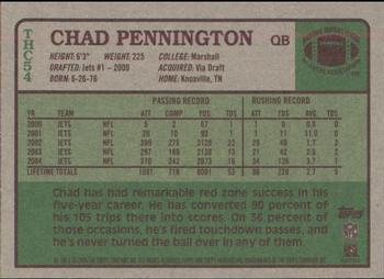 2005 Topps Heritage - Foil #THC54 Chad Pennington Back