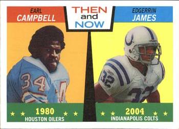 2005 Topps Heritage - Then and Now #TN5 Earl Campbell / Edgerrin James Front